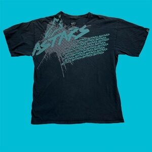 Y2K Alpinestars Spellout Graphic Tee Explosion Motocross Faded Black Large